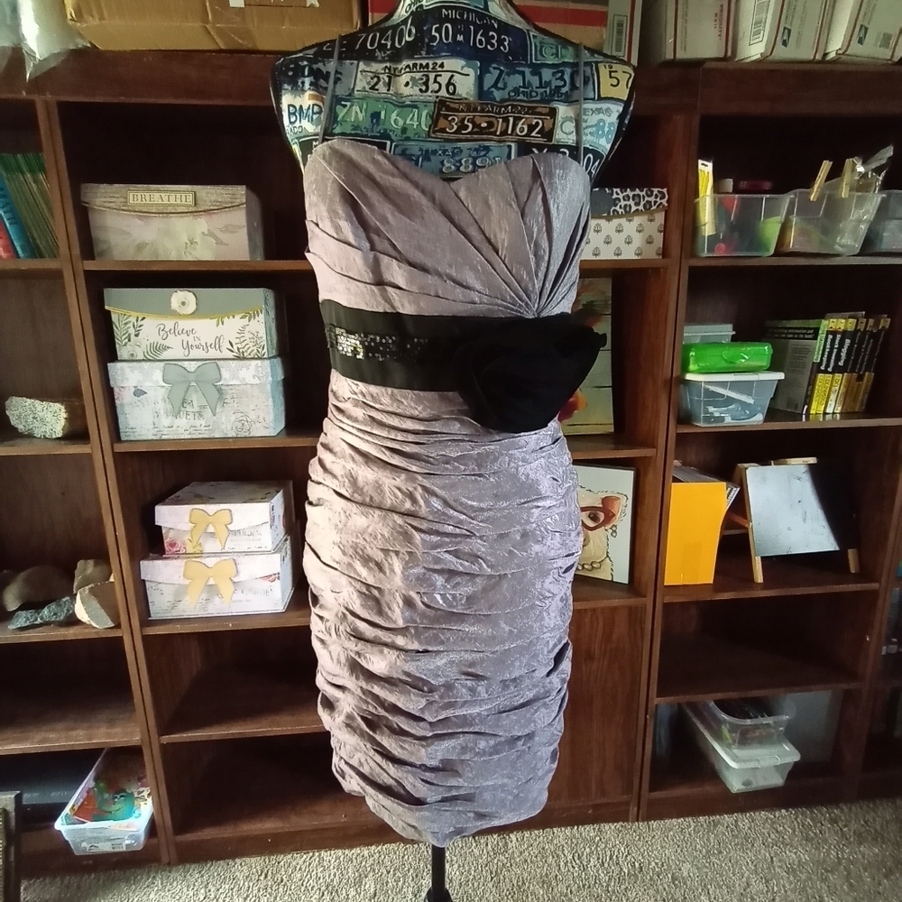 David's Bridal Purple Midi Dress